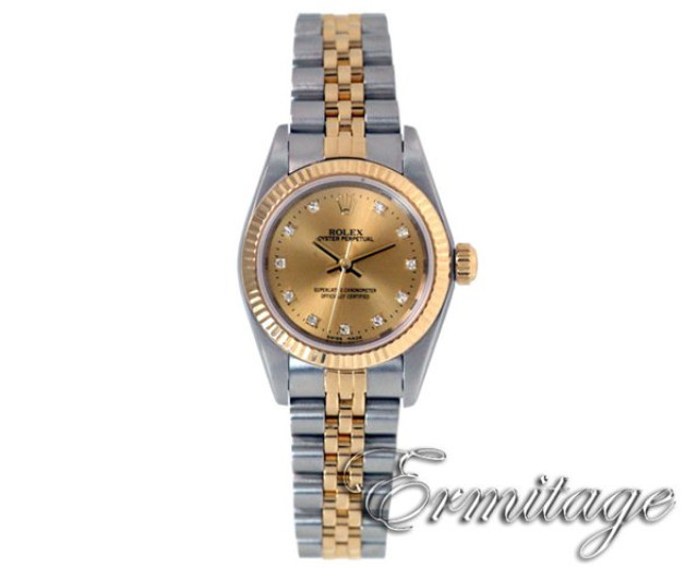 Rolex 76193 Yellow Gold & Steel on Jubilee, Fluted Bezel Champagne Diamond Dial